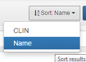 Add Price Dialog: Select CLIN Tab: Sort Menu